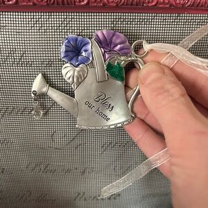 Bless our home floral watering can wishes Ornament Ganz